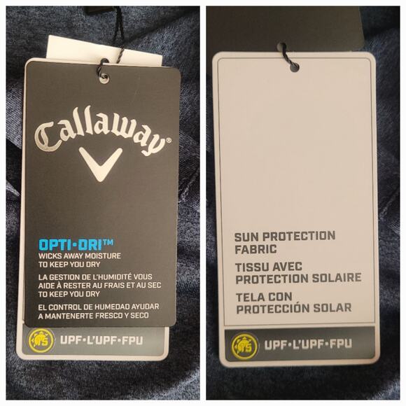 Callaway Navy Opti Dri Moisture Wicking UV Protection Sleeveless Polo Sz L NWT - Picture 5 of 8
